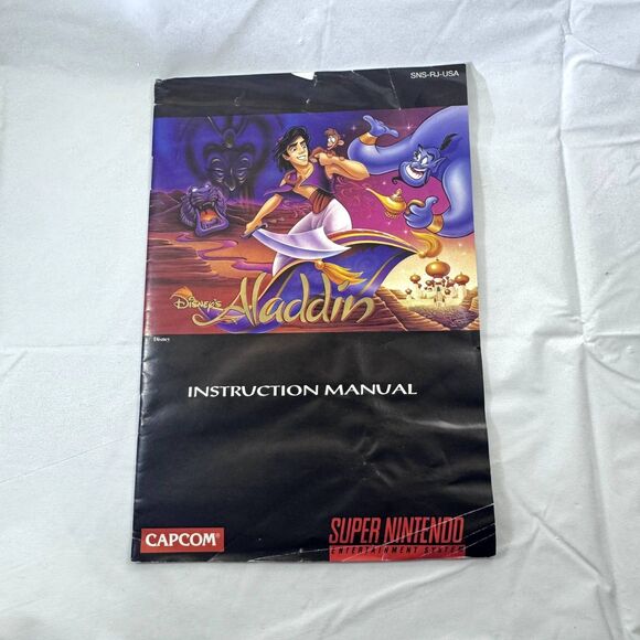 Aladdin SNES Super Nintendo Manual Instruction Booklet Manual ONLY GUC Disney - Picture 1 of 5